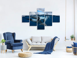 5-piece-canvas-print-pod-of-dolphin-at-the-surface