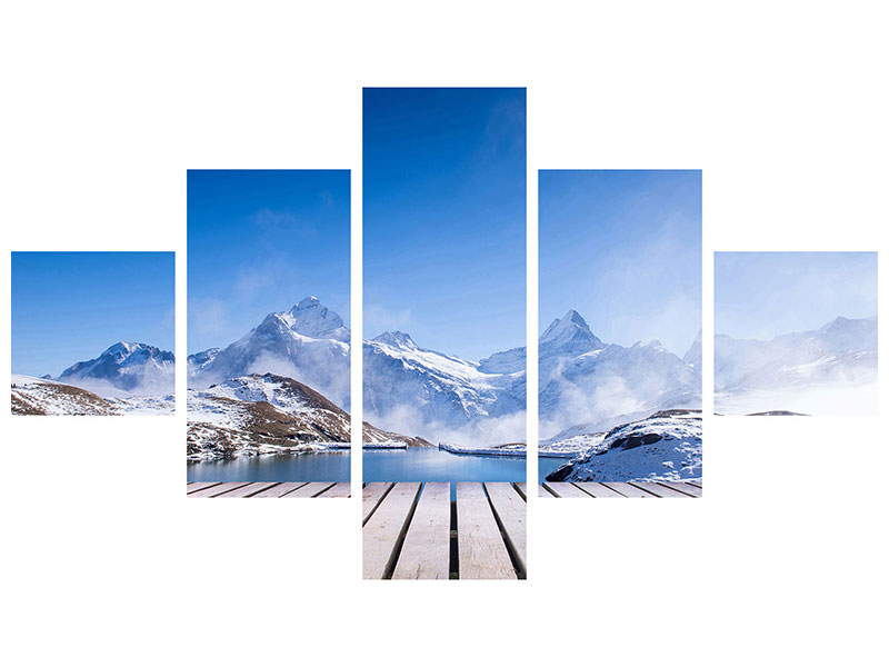5-piece-canvas-print-sundeck-at-the-swiss-mountain-lake