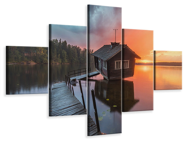 5-piece-canvas-print-the-inclined-sauna