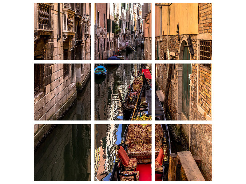 9-piece-canvas-print-the-gondolas-of-venice