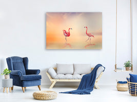 canvas-print-romantic-flamingos
