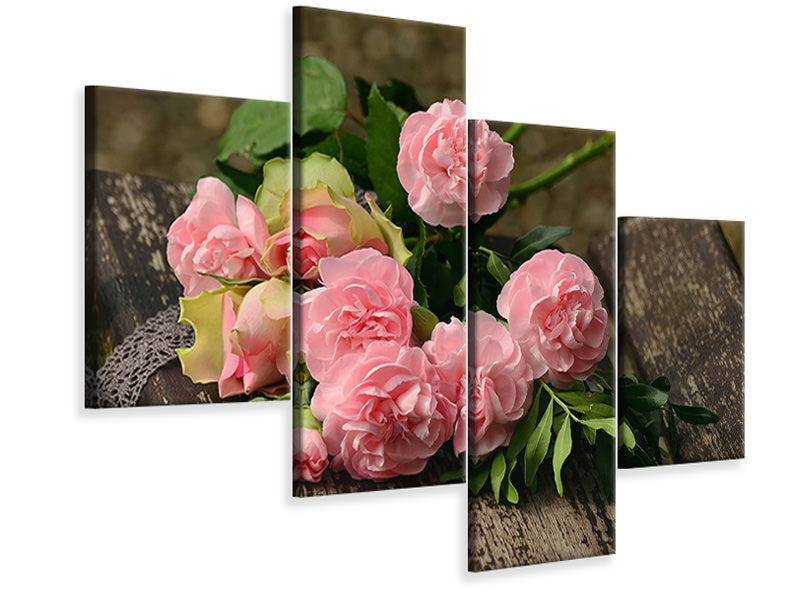 modern-4-piece-canvas-print-a-bouquet-of-roses