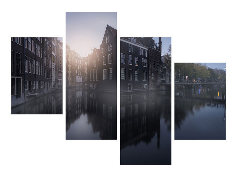 modern-4-piece-canvas-print-amsterdam-morning-i