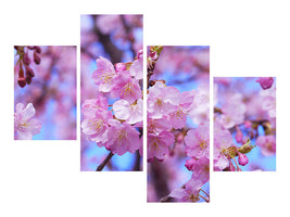 modern-4-piece-canvas-print-gorgeous-cherry-blossom