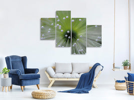 modern-4-piece-canvas-print-green-and-white-ii