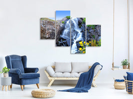 modern-4-piece-canvas-print-moving-waterfall