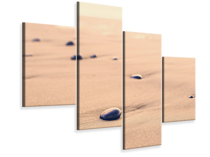 modern-4-piece-canvas-print-pebbles-in-the-sand