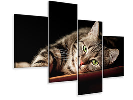 modern-4-piece-canvas-print-relaxed-cat