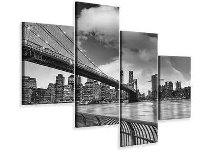 modern-4-piece-canvas-print-skyline-black-and-white-photography-brooklyn-bridge-ny