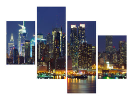 modern-4-piece-canvas-print-skyline-new-york-midtown-at-night