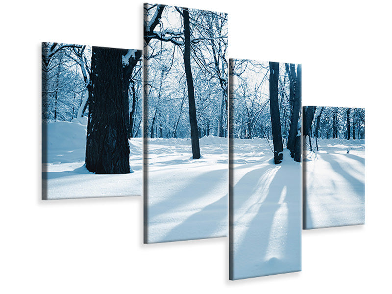 modern-4-piece-canvas-print-the-forest-without-tracks-in-the-snow