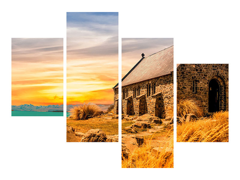 modern-4-piece-canvas-print-the-little-church