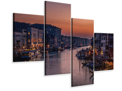 modern-4-piece-canvas-print-venice-grand-canal-at-sunset