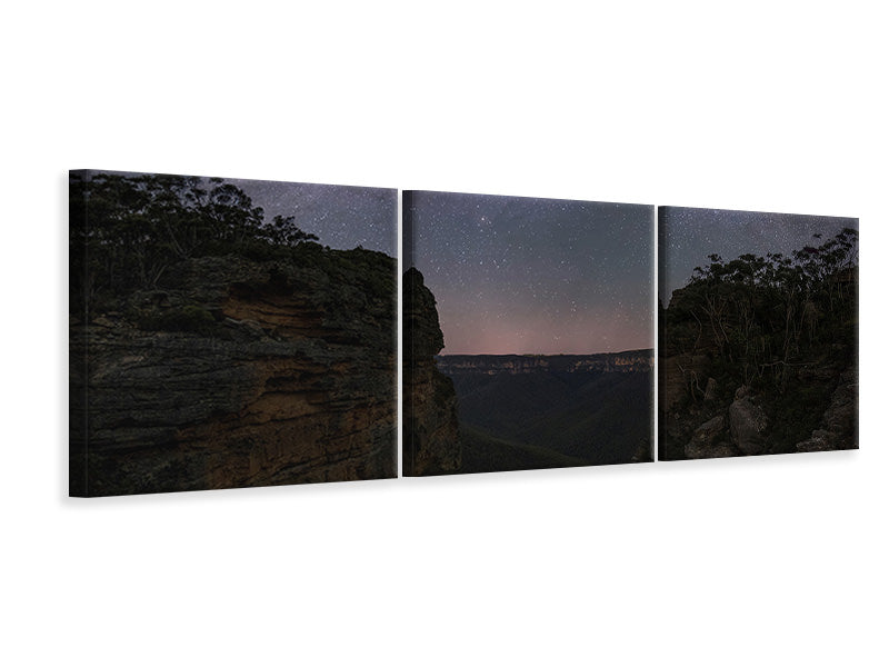 panoramic-3-piece-canvas-print-night-sky-over-blue-mountains