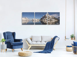 panoramic-3-piece-canvas-print-reflections-at-the-mountains