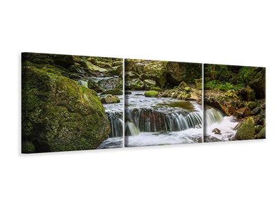 panoramic-3-piece-canvas-print-relaxation-at-the-waterfall-ii