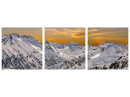 panoramic-3-piece-canvas-print-sunset-in-the-mountains