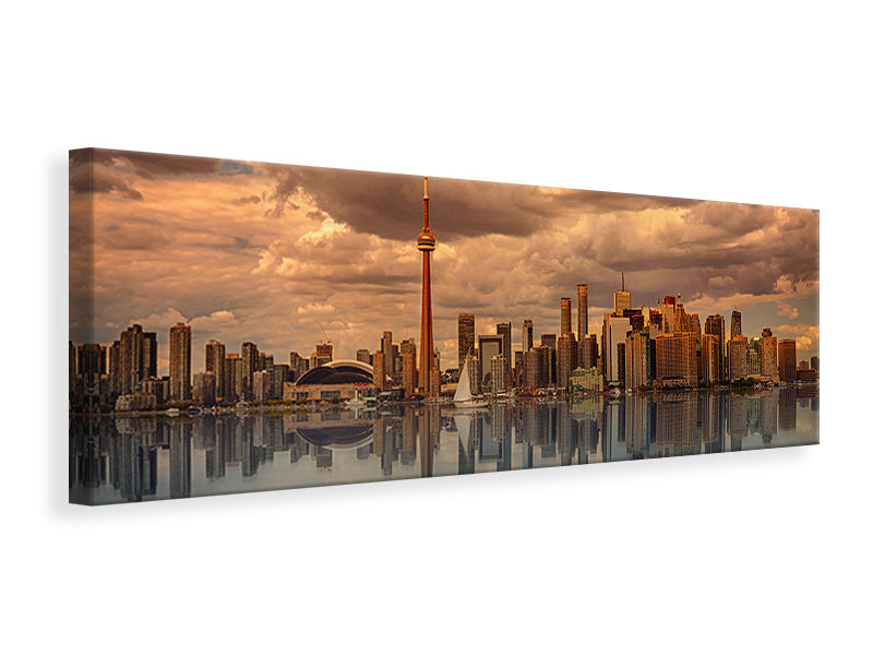 panoramic-canvas-print-toronto-at-dusk